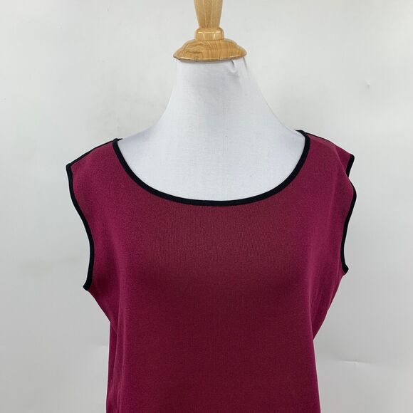 Misook Tank Women PS Small Petite Berry Exclusively Cap Sleeve Split Hem Acrylic - Picture 3 of 9